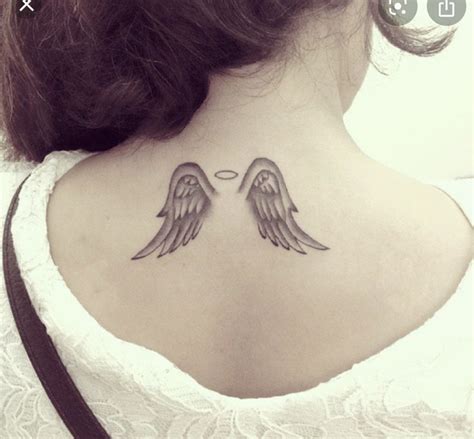 Pin By Isabel Harrell On Tattoos Neck Tattoo Small Angel Wing Tattoo