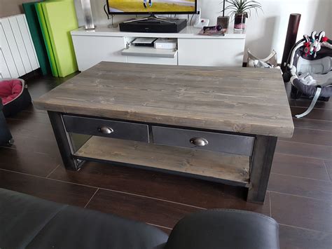 Table Basse Style Industriel Pas Cher — Lamichaure.Com
