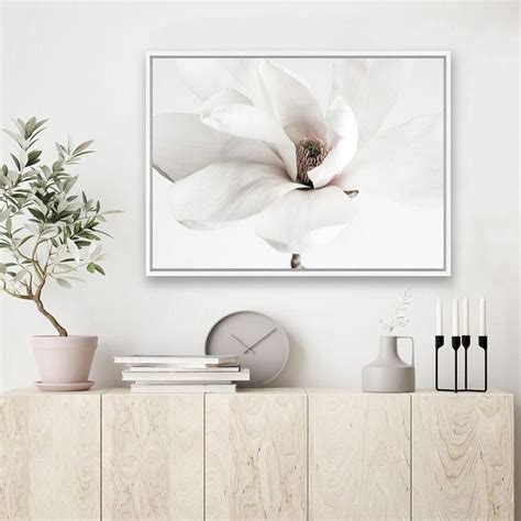 White Magnolia Flower Photo Canvas Print In 2022 Flower Photos Art