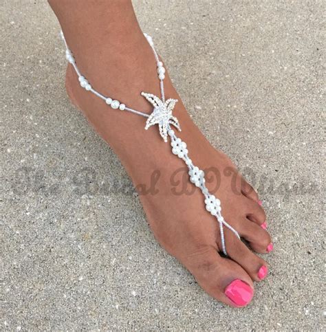 New Pearl Starfish Barefoot Sandals Beach Wedding Barefoot Sandal
