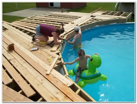 While it is not an absolute requirement, a pool and if anyone in the pool ever has a problem, aid can be provided much more effectively from a platform. Deck Package Above Ground Pool Deck Kits - All You Need Infos