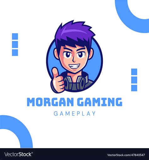 Blue Gaming Logo Royalty Free Vector Image Vectorstock