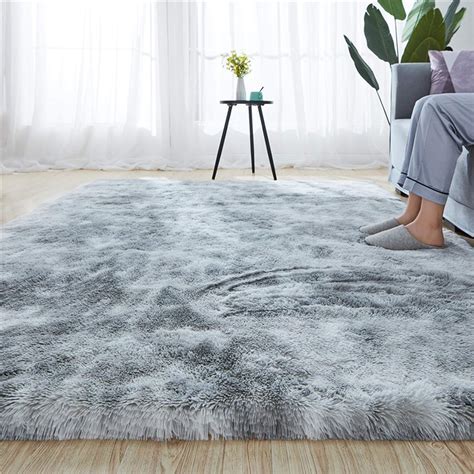 Blivener Luxury Shaggy Soft Area Rug Tie Dyed Faux Fur Indoor Fluffy