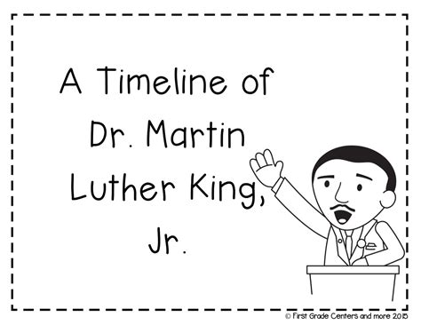Martin Luther King Jr And Timelines First Grade Centers And More