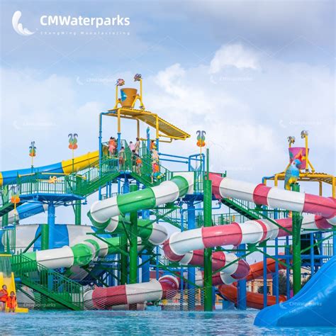 Customizable Water Park Fiberglass Water Slide Water House Aqua Tower