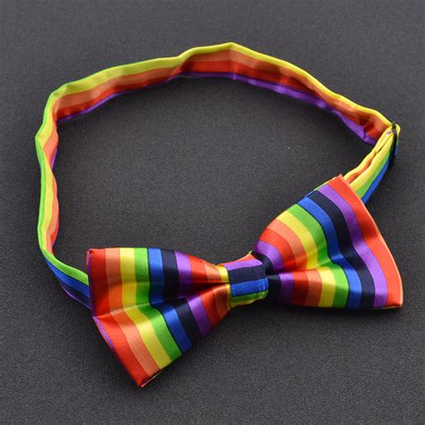 Rainbow Gay Pride Bow Tie LGBT Lesbian Necktie Wedding Party Tuxedo