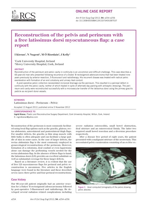 Pdf Reconstruction Of The Pelvis And Perineum With A Free Latissimus