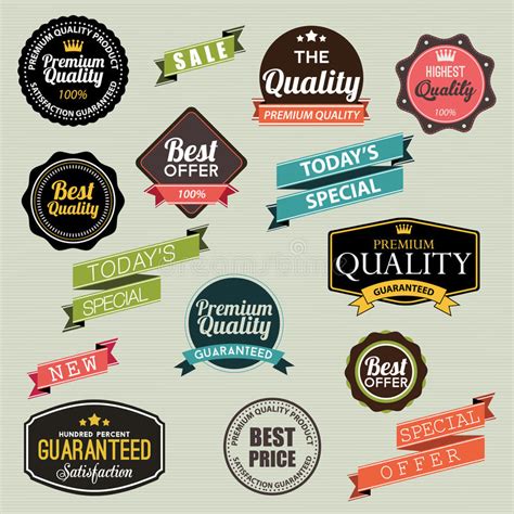 Set Of Vector Stickers And Ribbons Stock Vector Illustration Of