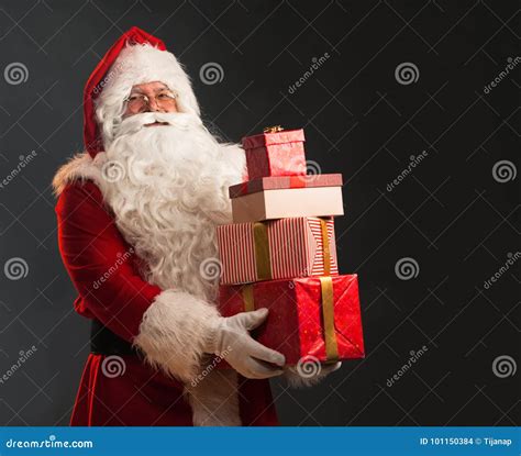 Santa Claus Holding Presents Stock Photo Image Of Year Present