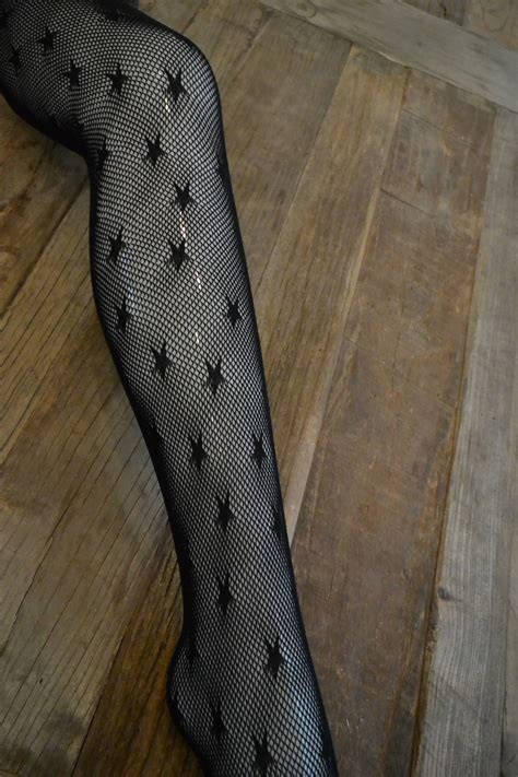 Star Fishnet Hosiery Tights Seamless Tights Gift For Her Etsy