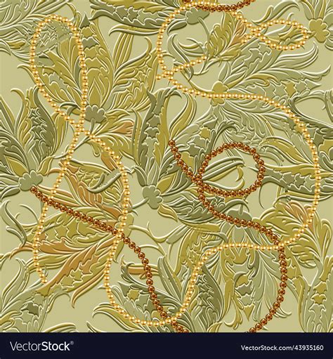 Emboss Floral 3d Seamless Pattern Embossed Vector Image