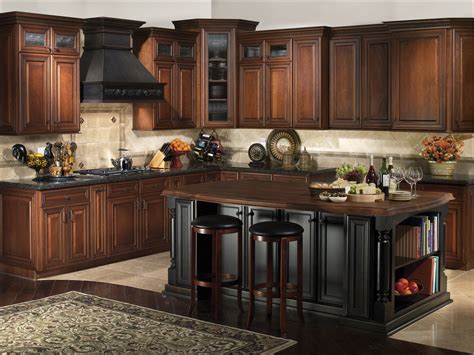 Choice of stain is a medium dark brown and expresso for bathroom. Alder Kitchen Cabinetry | DeWils Custom Cainetry