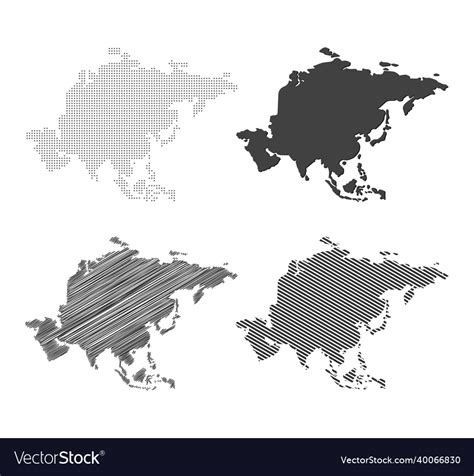 Asia Map Asian Continent Map Royalty Free Vector Image