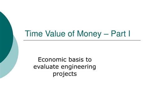 Ppt Time Value Of Money Part I Powerpoint Presentation Free