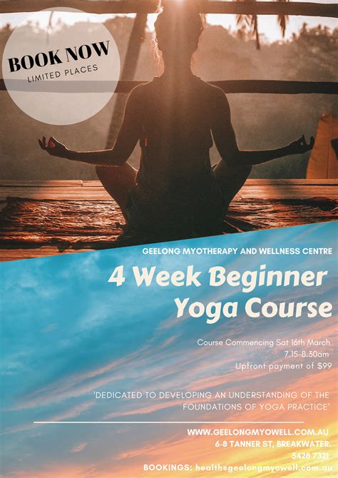 Beginner Yoga Foundations 4wk Course Geelong Myotherapy