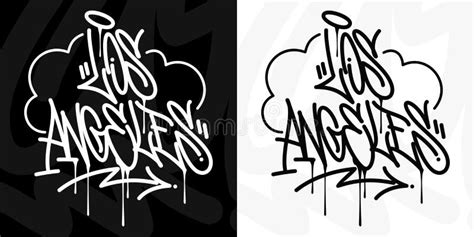 Los Angeles Hip Hop Urbano Escrito A Mano Graffiti Estilo Vector Ilustraci N Caligraf A
