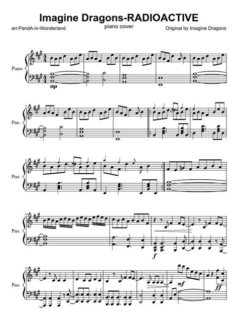 Radioactive is a song by american indie rock band imagine dragons, which was written by the band and produced by alex da kid to be included in their fourth ep continued silence, released in 2012. Imagine Dragons-RADIOACTIVE | MuseScore.com | Piano Sheet Music | Pinterest | Imagine dragons ...