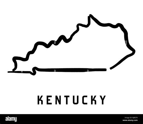 Kentucky Simple Logo State Map Outline Smooth Simplified Us State