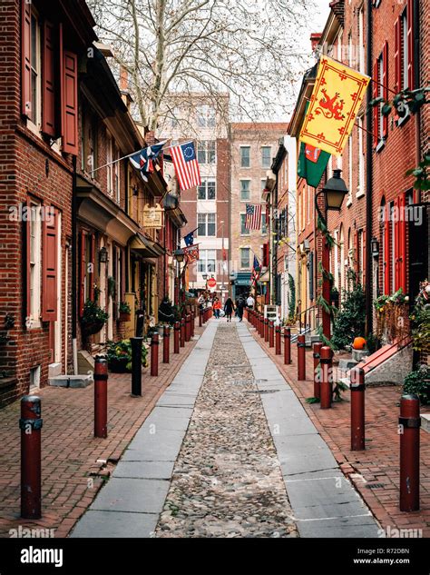 Elfreths Alley In Old City Philadelphia Pennsylvania Stock Photo