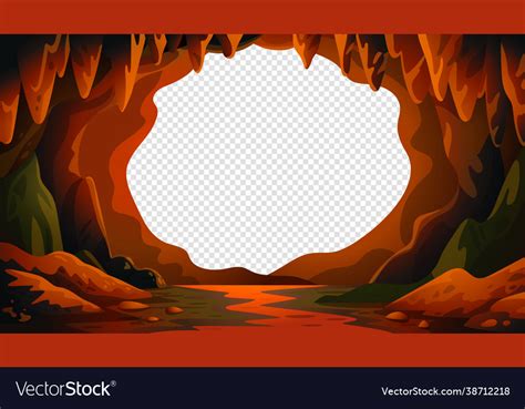 Cave Background Cartoon Landscape Royalty Free Vector Image