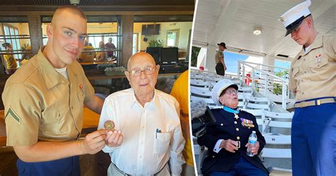 New Marine Welcomed Into Corps By Great Grandfather—last Of The Wwii