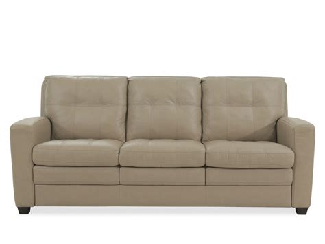 Leather Tufted 82 Sofa In Beige Mathis Brothers Furniture