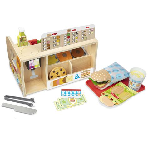 Melissa And Doug Wooden Slice And Stack Sandwich Counter With Deli Slicer