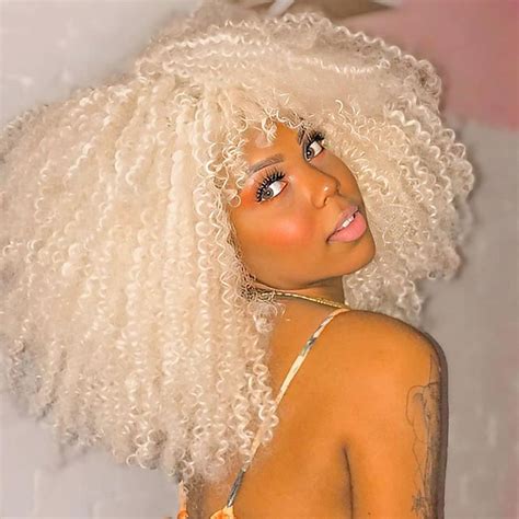 White Afro Wigs Short Curly Afro Wig With Bangs For Black Women Kinky Curly Hair Wig Afro
