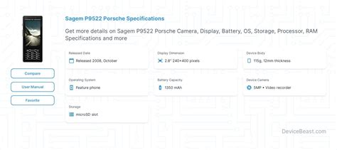 Sagem P9522 Porsche Specifications