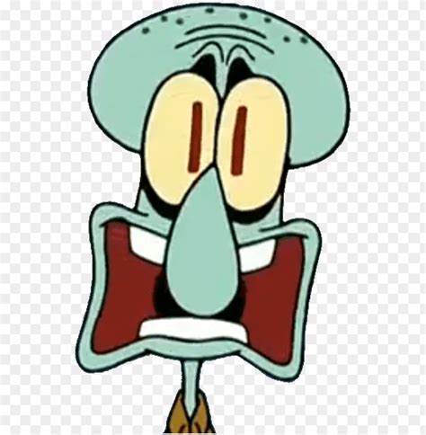 Download Spongebob Scared By Supercaptainn Scared Squidward Png