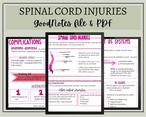 Spinal Cord Injury Nursing Notes Digital Download Etsy