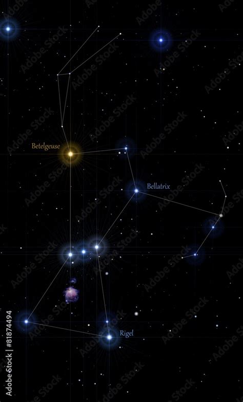 Orion Constellation Labeled Stock Photo Adobe Stock