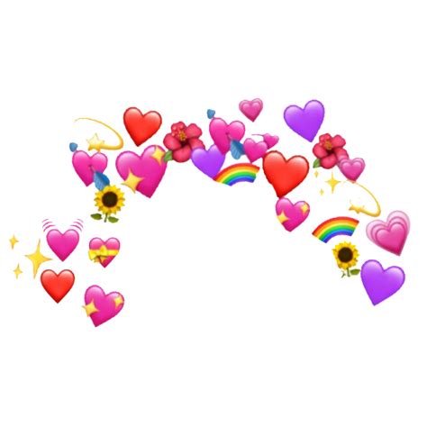 Freetoeditaesthetic Heart Crown Emoji Tumblr Remixit Emoji