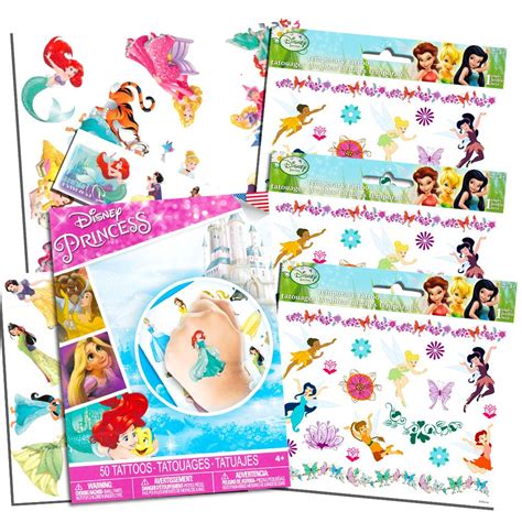 Buy Savvi Disney Girls Tattoos Party Pack ~ Disney Princess And Disney Fairies Tattoos 100