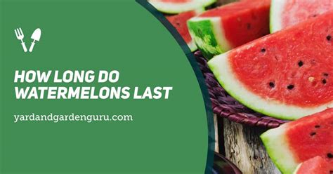 How Long Do Watermelons Last