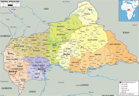 Detailed Political Map Of Central Africa Republic Ezilon Maps