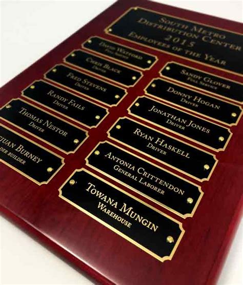 Employee of the year plaque. Rosewood Plaque with Header | Office Recognition ...