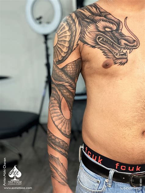 Tribal Dragon Tattoo On Arm Ace Tattooz