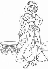 Coloring Jasmine Princess Disney Walt Fanpop Characters sketch template