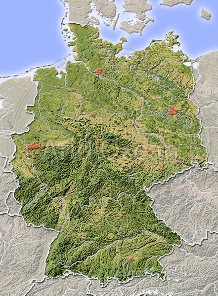 Germany Shaded Relief Map