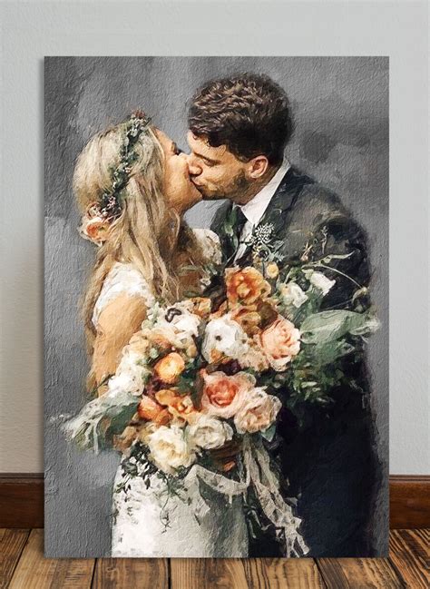 Custom Wedding Oil Portrait Wedding Portrait Commission Oil Etsy