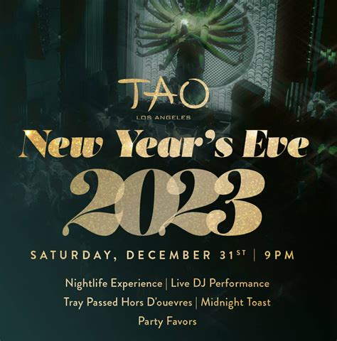 Tao Los Angeles Nye 2023 Los Angeles New Years Eve