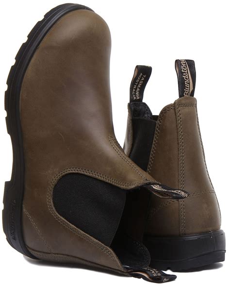 Blundstone 2052 Unisex Leather Chelsea Boots In Dark Green Size Uk 7