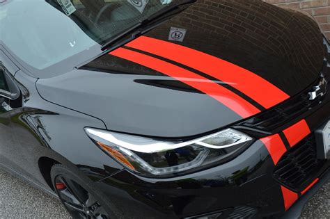 Red Racing Stripes Car Wrap In Toronto Vinyl Wrap Toronto