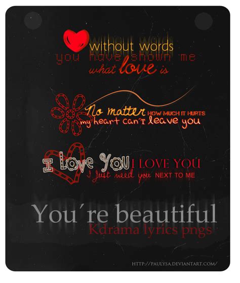 You Are Beautiful Kdrama Lyrics Pngs By Paulysa On Deviantart