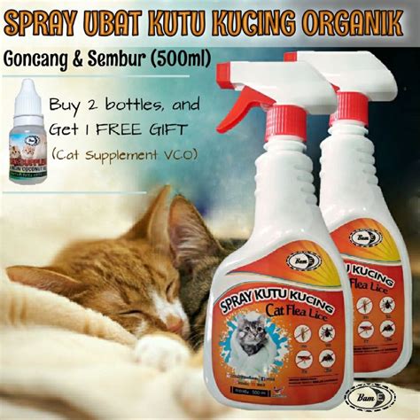 Spray Ubat Kutu Kurap Kucing Organik Lavender Ml Cat Flea Lice Ear