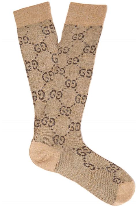 Gucci Gg Intarsia Metallic Cotton Blend Socks Shopstyle
