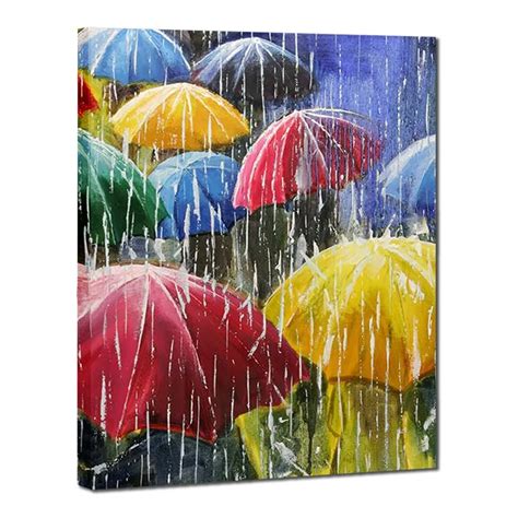 Iarts 100 Hand Painted Colorful Umbrellas Oil Painting On Canvas The