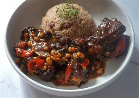 jamaican oxtail and peas with video la vie bami food blog recipe in 2022 jamaican oxtail