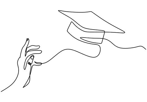 Premium Vector One Line Drawing Group Of Young Happy Graduate Hands